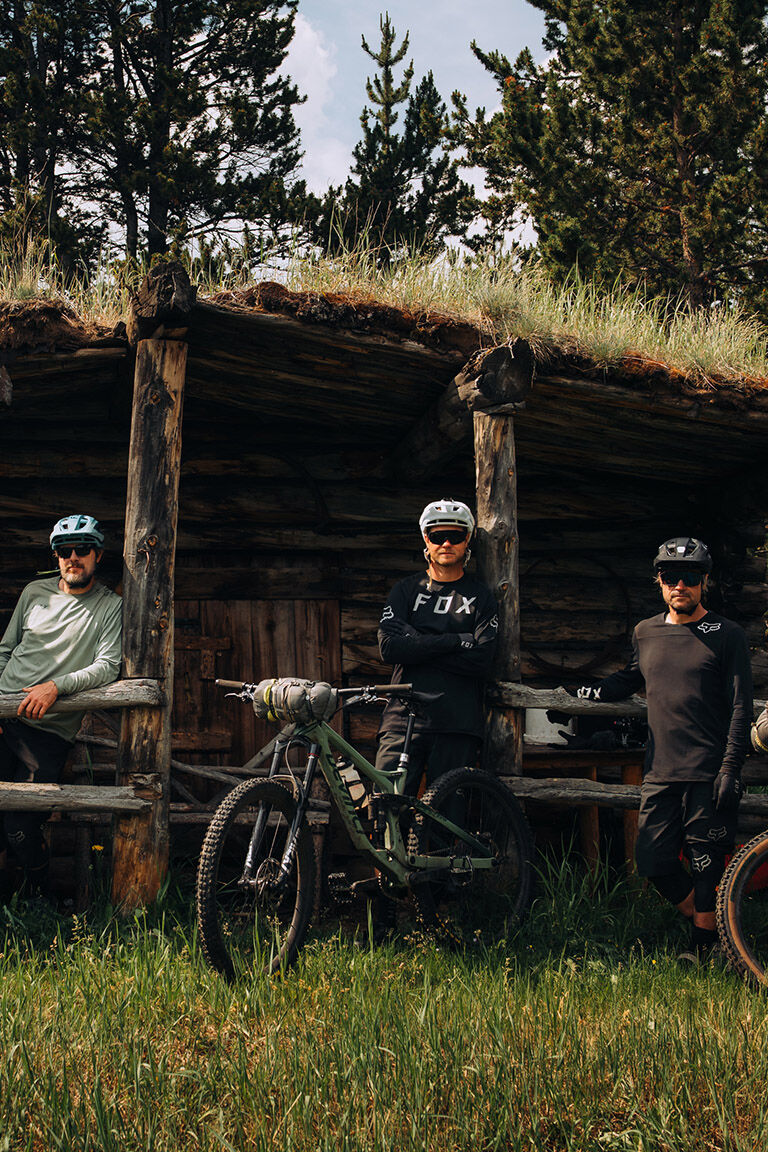 Group hanging out in the country in the new fall MTB Jerseys